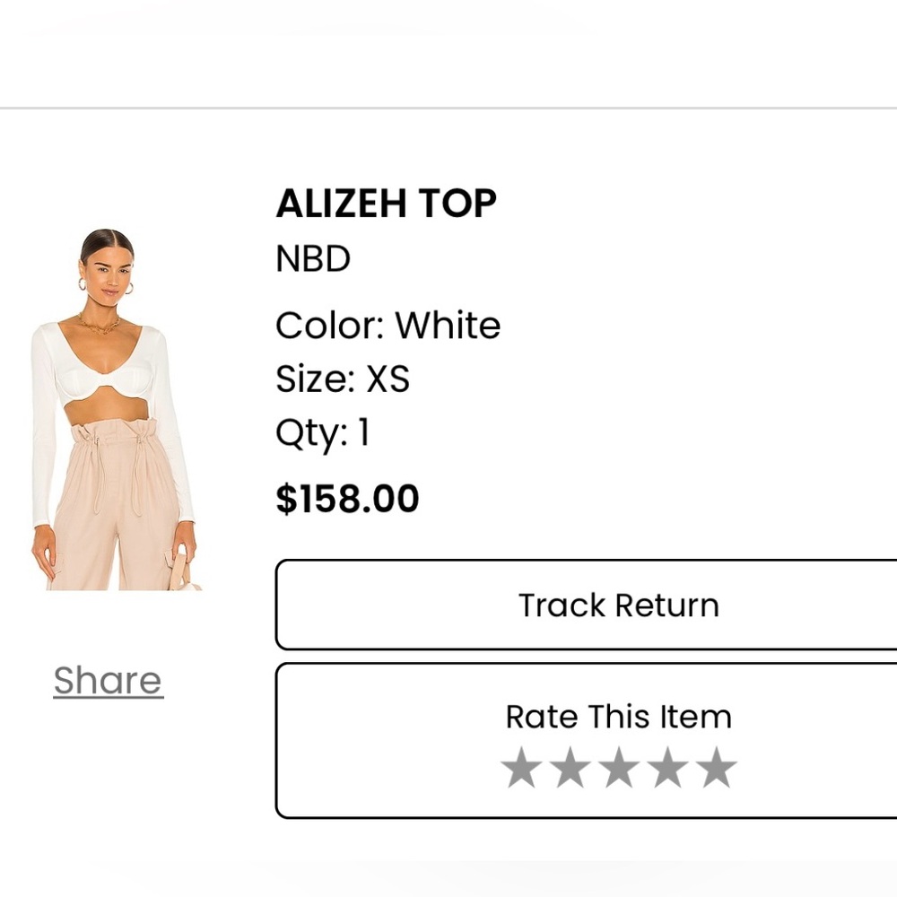NBD White Bra Top